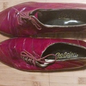Golden Red Eel Skin Shoes size 9.5 tie up